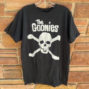 Vintage The Goonies Movie Graphic Black T Shirt Men Sz Large Skull Never Say Die